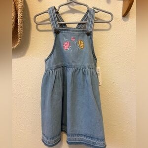 Kids Blue Denim Dress with Embroidery